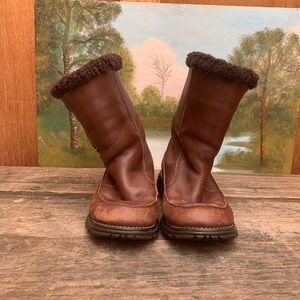 leather brown uggs with buckles!